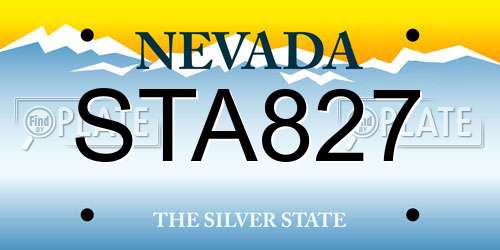 STA827 Nevada License Plate