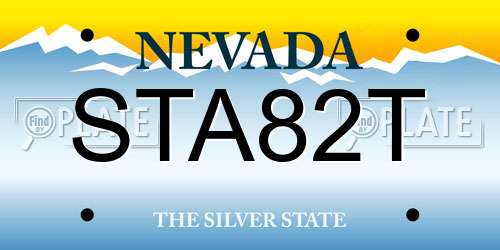 STA82T Nevada License Plate