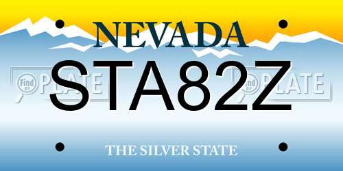 STA82Z Nevada License Plate