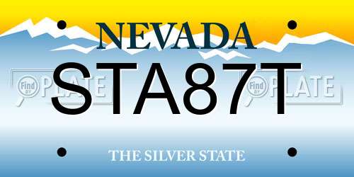 STA87T Nevada License Plate