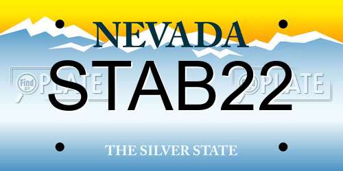 STAB22 Nevada License Plate