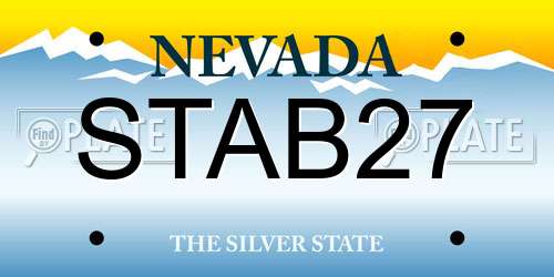 STAB27 Nevada License Plate
