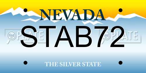 STAB72 Nevada License Plate