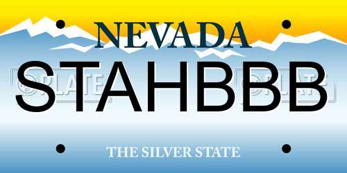STAHBBB Nevada License Plate