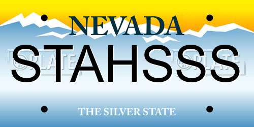 STAHSSS Nevada License Plate