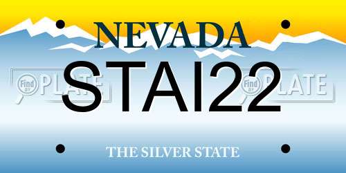 STAI22 Nevada License Plate