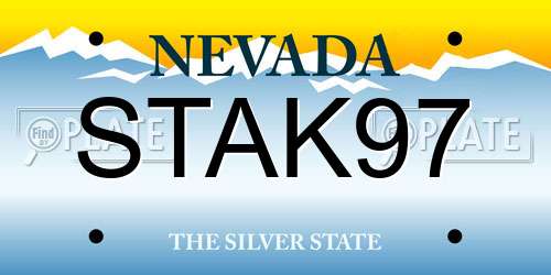 STAK97 Nevada License Plate