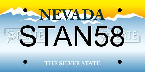 STAN58 Nevada License Plate