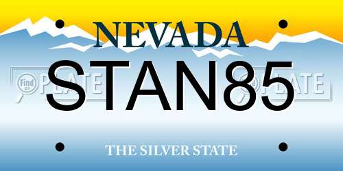 STAN85 Nevada License Plate