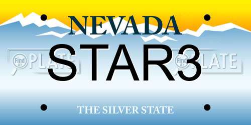 STAR3 Nevada License Plate