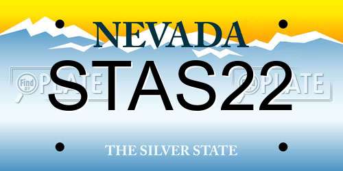 STAS22 Nevada License Plate
