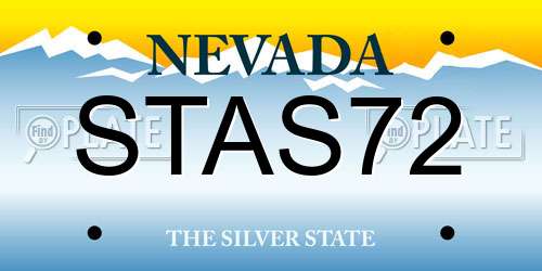 STAS72 Nevada License Plate