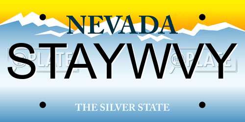STAYWVY Nevada License Plate