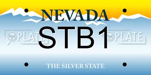 STB1 Nevada License Plate