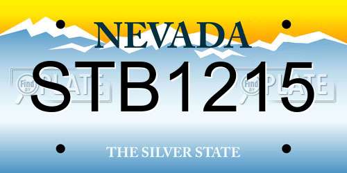STB1215 Nevada License Plate