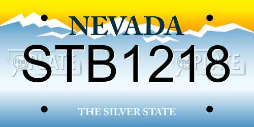 STB1218 Nevada License Plate