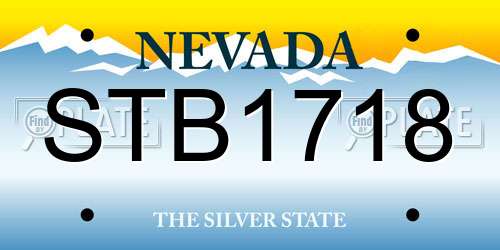 STB1718 Nevada License Plate