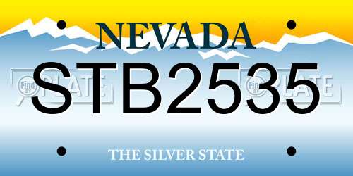 STB2535 Nevada License Plate
