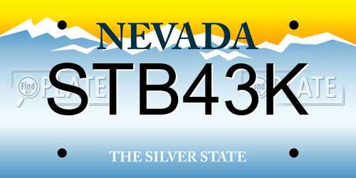 STB43K Nevada License Plate