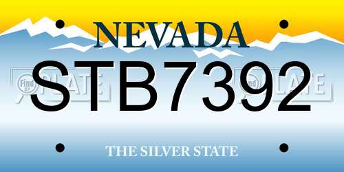 STB7392 Nevada License Plate