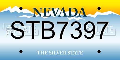 STB7397 Nevada License Plate