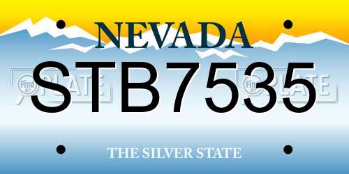 STB7535 Nevada License Plate