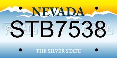 STB7538 Nevada License Plate