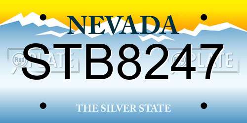 STB8247 Nevada License Plate