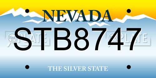 STB8747 Nevada License Plate