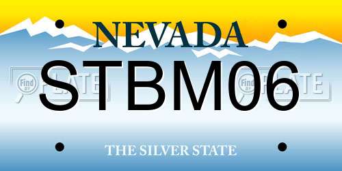 STBM06 Nevada License Plate