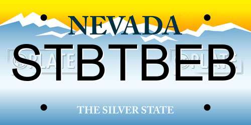 STBTBEB Nevada License Plate