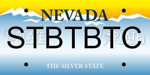 STBTBTC Nevada License Plate