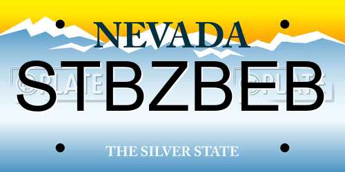 STBZBEB Nevada License Plate