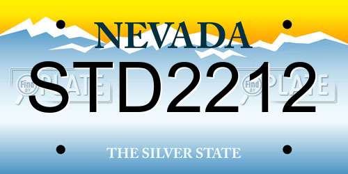 STD2212 Nevada License Plate