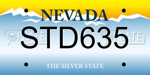 STD635 Nevada License Plate