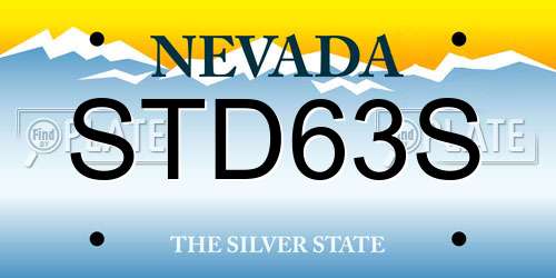 STD63S Nevada License Plate