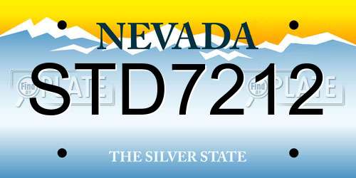 STD7212 Nevada License Plate