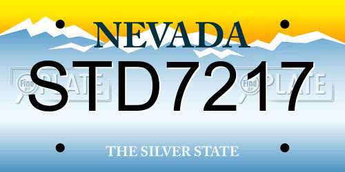 STD7217 Nevada License Plate
