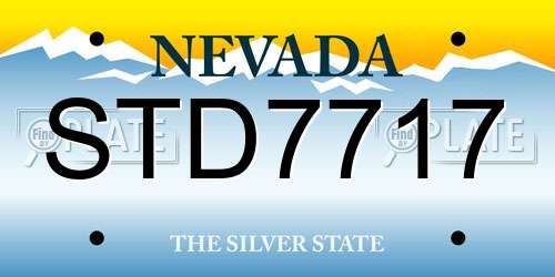 STD7717 Nevada License Plate