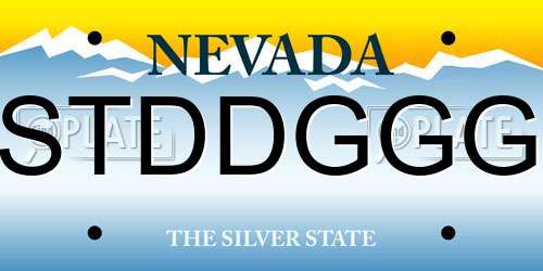 STDDGGG Nevada License Plate