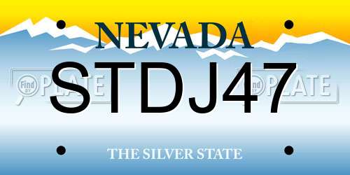 STDJ47 Nevada License Plate