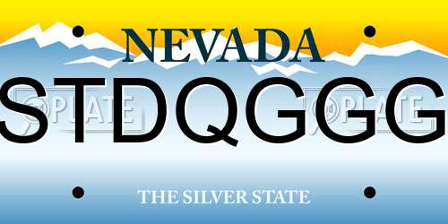 STDQGGG Nevada License Plate