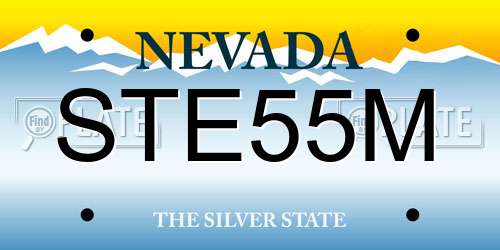 STE55M Nevada License Plate