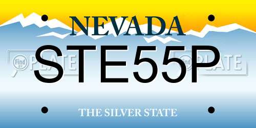 STE55P Nevada License Plate