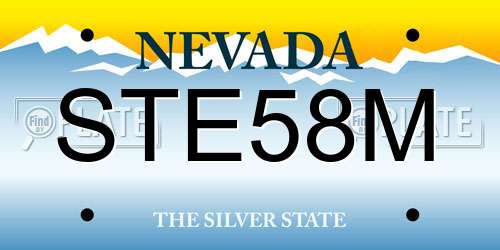 STE58M Nevada License Plate