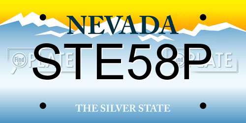 STE58P Nevada License Plate