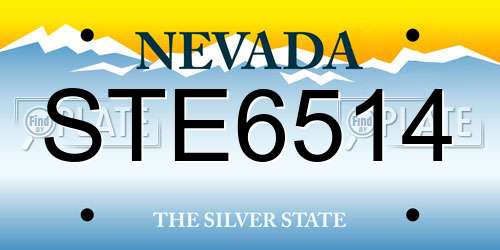 STE6514 Nevada License Plate