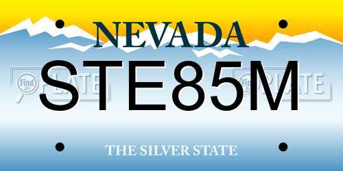 STE85M Nevada License Plate