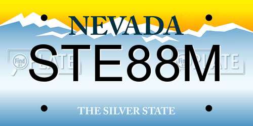 STE88M Nevada License Plate