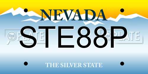 STE88P Nevada License Plate